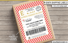 Large Santa Mail Shipping Labels (Usps Style) - Red &amp; Gold within Free Printable Santa Shipping Label