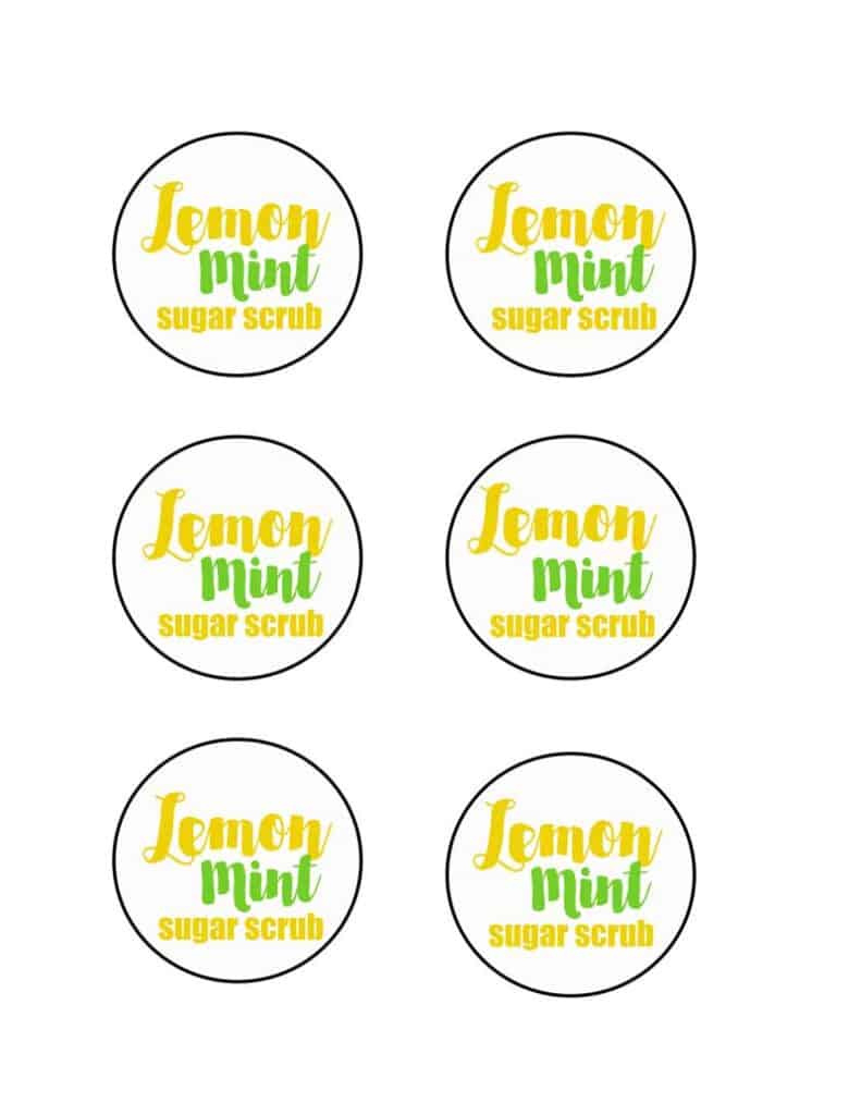 Lemon Mint Sugar Scrub With Free Printable Tags | Shaken Together Life with Lemon Sugar Scrub Printable Label
