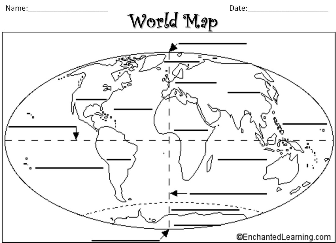 Lesson 3 - Geography &amp;amp; Us! regarding Label Continents and Oceans Printable