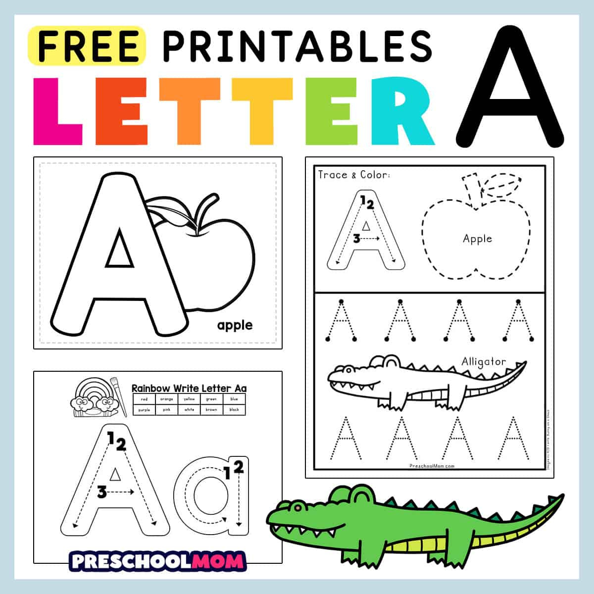 Letter A Preschool Printables - Preschool Mom pertaining to Free Printable Abc Worksheets For Preschoolers