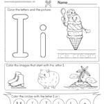 Letter I Coloring Worksheet   Free Printable, Digital, & Pdf Inside Free Printable Alphabet Worksheets For Kindergarten