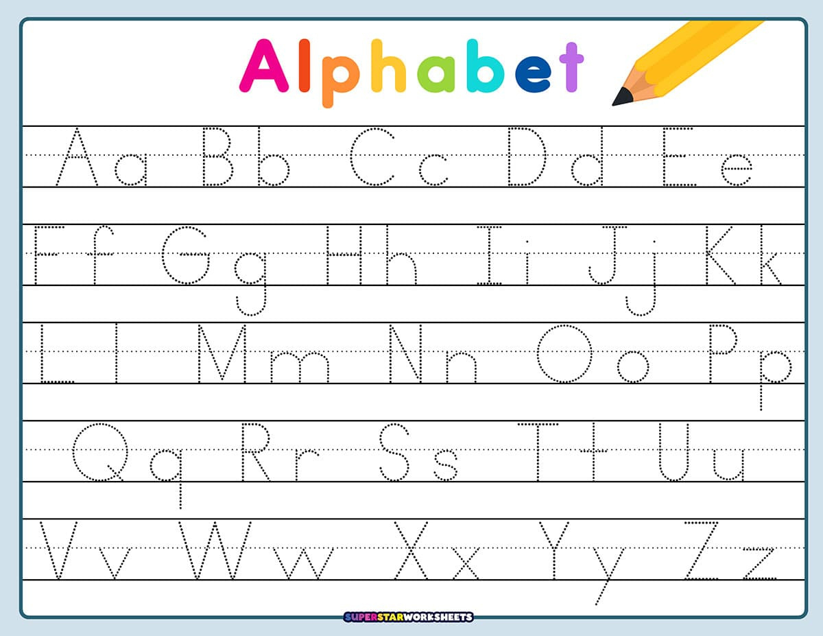 Letter Tracing Worksheets - Superstar Worksheets regarding Free Printable Tracing Alphabet Letters