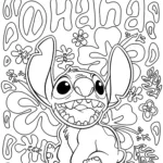 Lilo And Stitch (Disney) With The Text "Ohana"   Return To In Free Printable Adult Swear Word Coloring Pages Disney