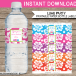 Luau Party Water Bottle Labels Template Regarding Printable Water Bottles Labels
