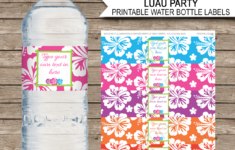 Luau Party Water Bottle Labels Template regarding Printable Water Bottles Labels