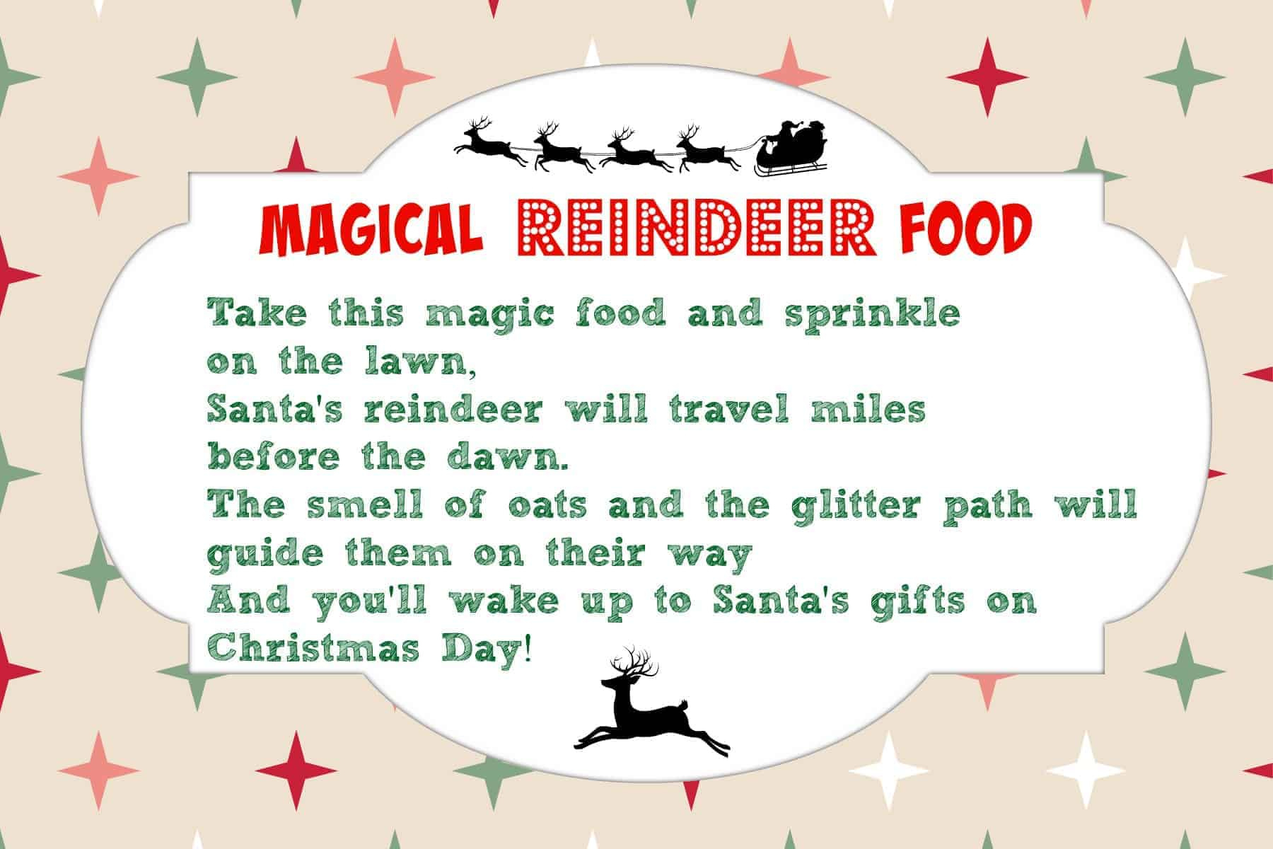 Magical Reindeer Food Recipe + Free Printable Poem Tag - Mama Cheaps® for Magic Reindeer Food Labels Printable Free