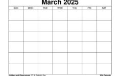 March 2025 Calendar - Printable Templates &amp; More intended for Free Printable Calendar March 2025