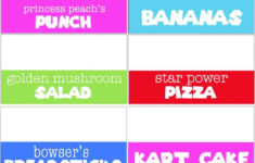 Mario Birthday Party - Pretty Providence with Free Printable Super Mario Party Food Labels