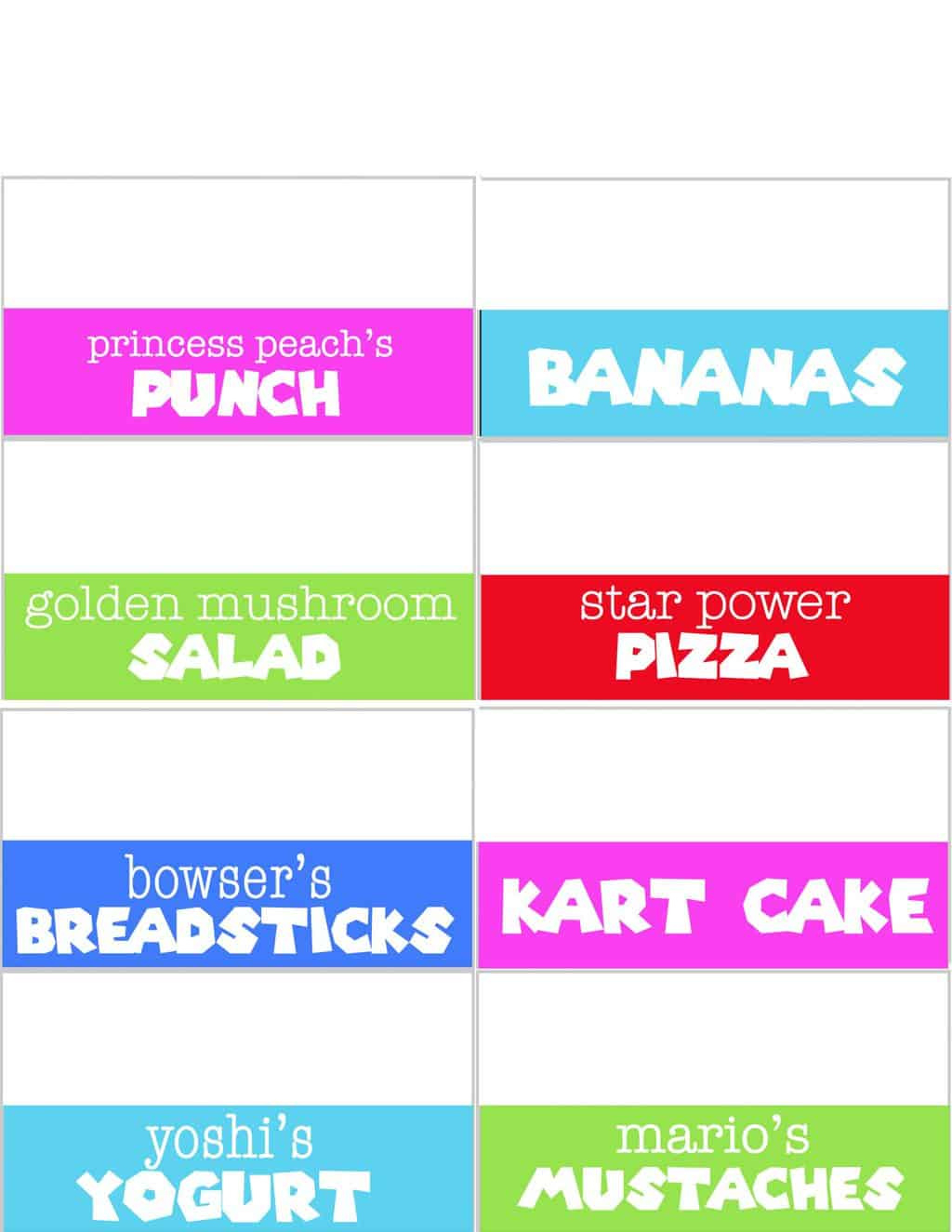 Mario Birthday Party - Pretty Providence with Free Printable Super Mario Party Food Labels
