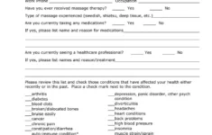Massage Intake Form ≡ Fill Out Printable Pdf Forms Online pertaining to Free Printable Massage Intake Forms