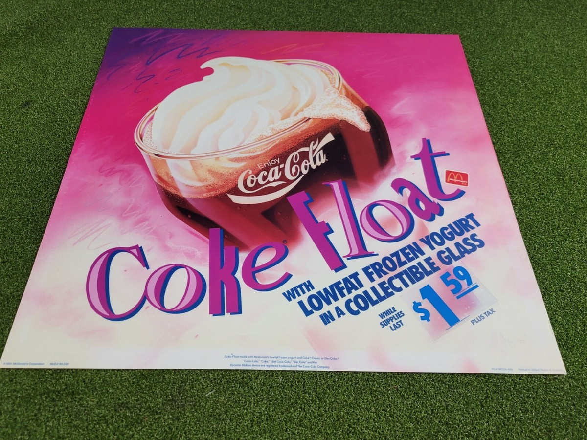 Mcdonald&amp;#039;S Translite Coke Float Coca Cola Blast Store Display Sign in Translite Soda Label Vending Machine
