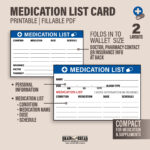 Medication List Card With Medication List Wallet Card Fill And For Free Printable Medication Wallet Card