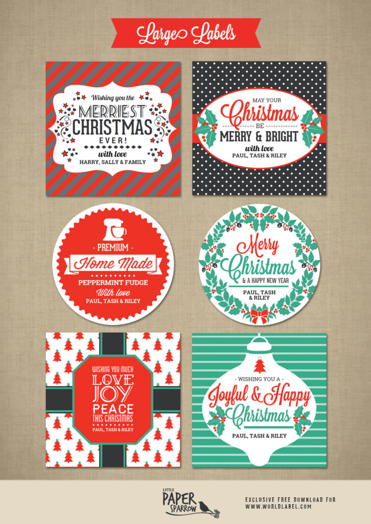 Merry Christmas Labels Printable