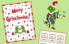 Merry Grinchmas Printable Gift Tags And Sign! - For The Love Of Food throughout Free Printable Grinch Labels