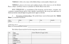 Mobile Home Purchase And Sales Agreement Form | Formspal inside Free Printable Purchase Agreement For Mobile Home