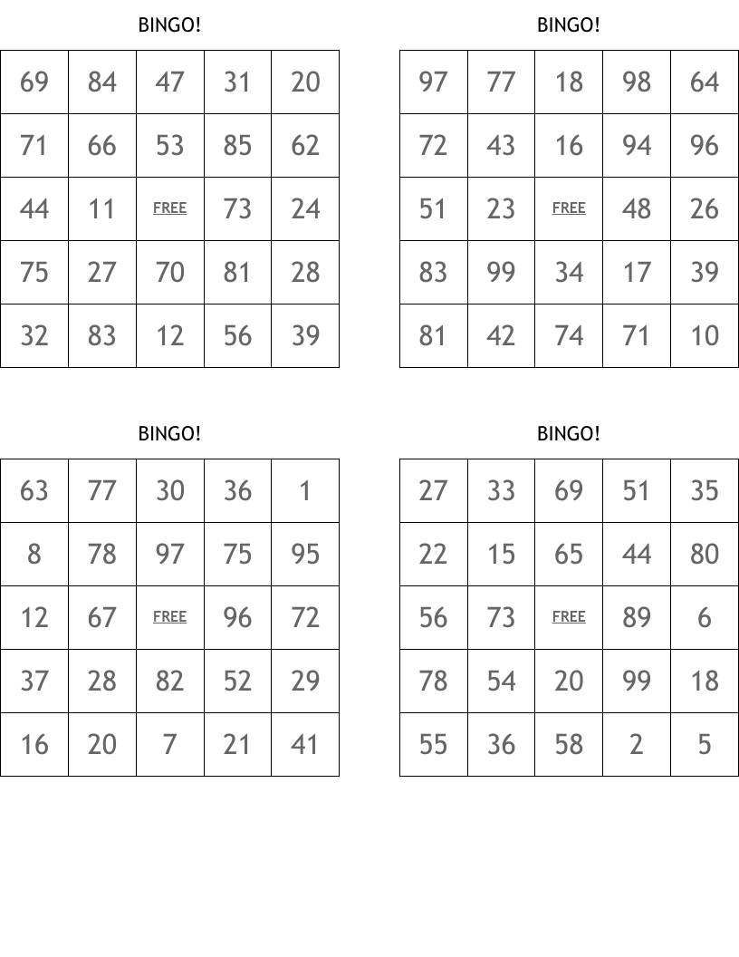 Momma D&amp;#039;S Number Bingo - Wordmint intended for Free Printable Number Bingo Cards