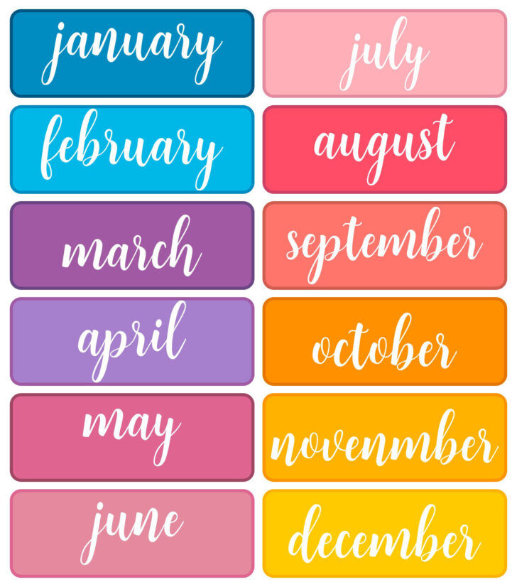 Month Labels Printable Free