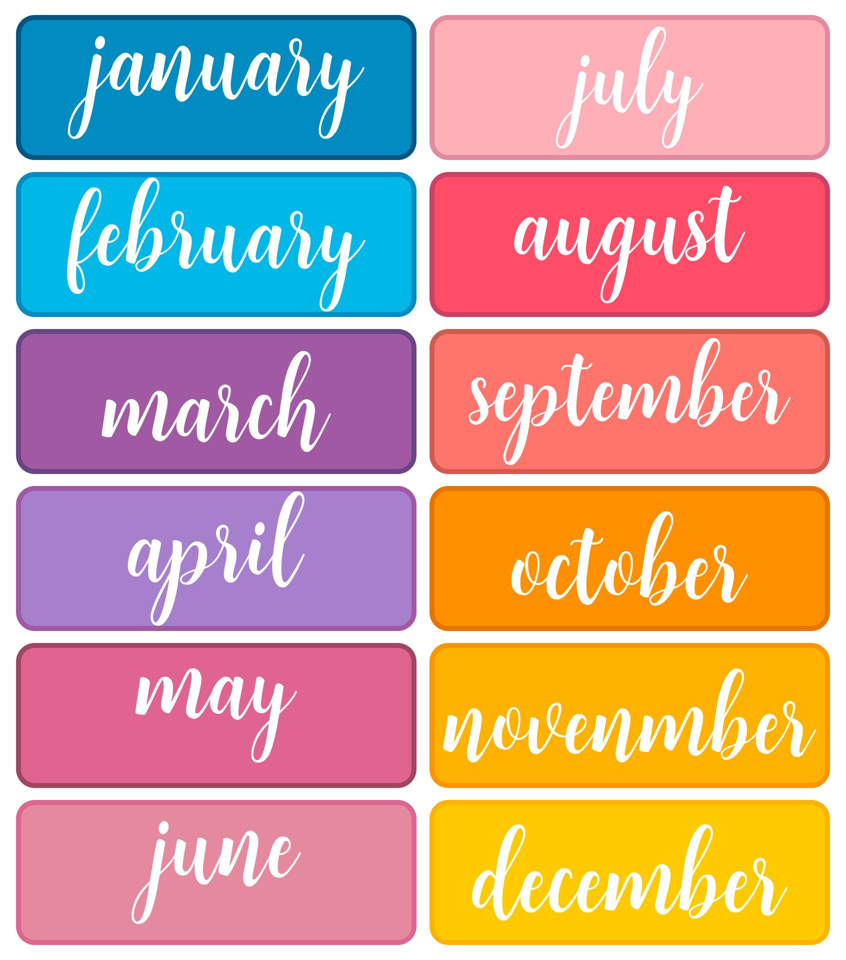 Month Of The Year Printables - Printable Party Favors intended for Month Labels Printable Free