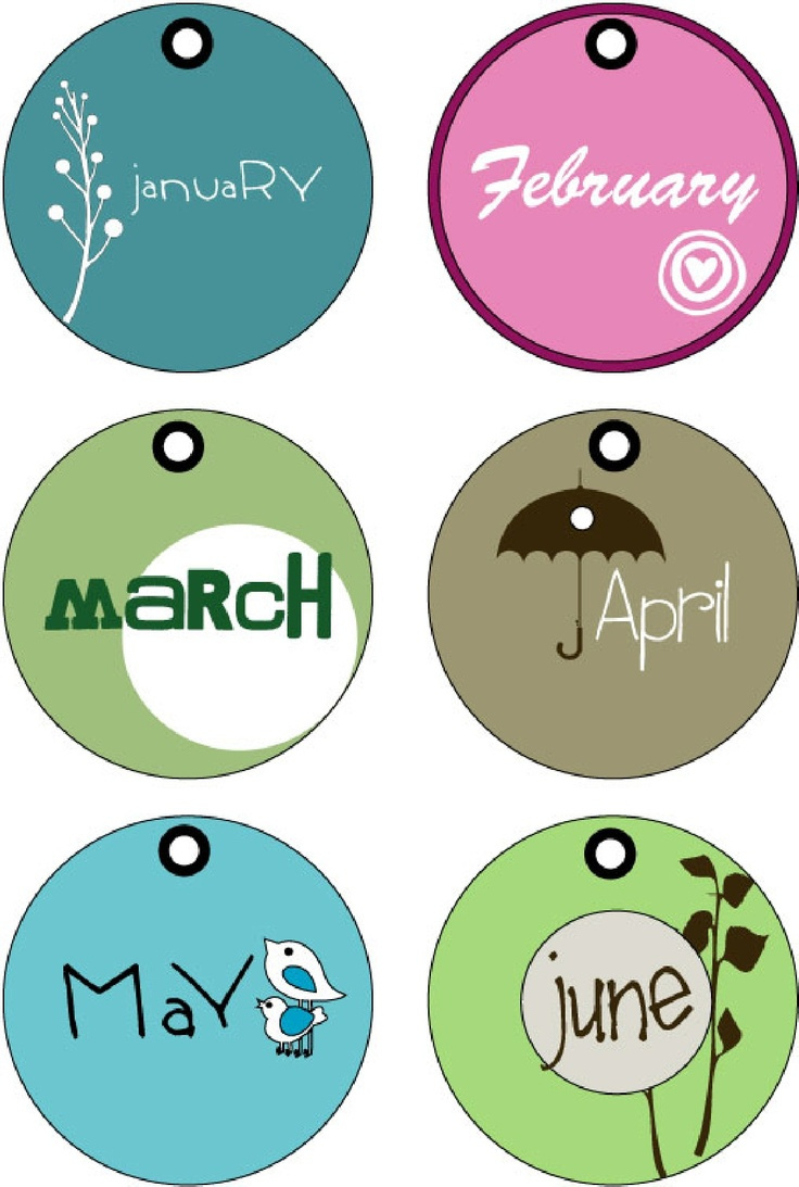 Months Of The Year Tags (Printable) inside Free Printable Month Labels