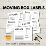 Moving Box Label Printables, Instant Download Moving Box Labels To Regarding Moving Box Labels Printable