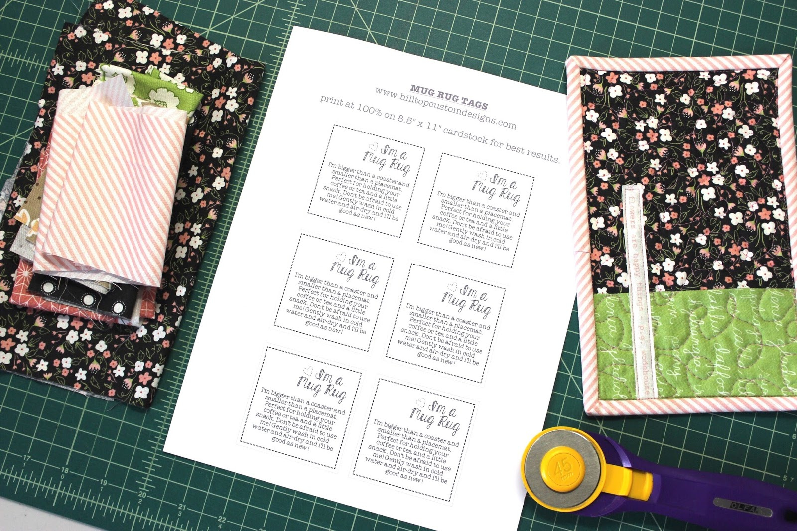 Mug Rug Printable Tags | Amista Baker in Mug Rug Printable Label