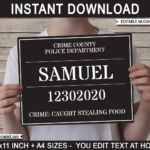 Mugshot Sign Board | Printable Mug Shot Board Photo Booth Prop Throughout Free Printable Jail Sign Template
