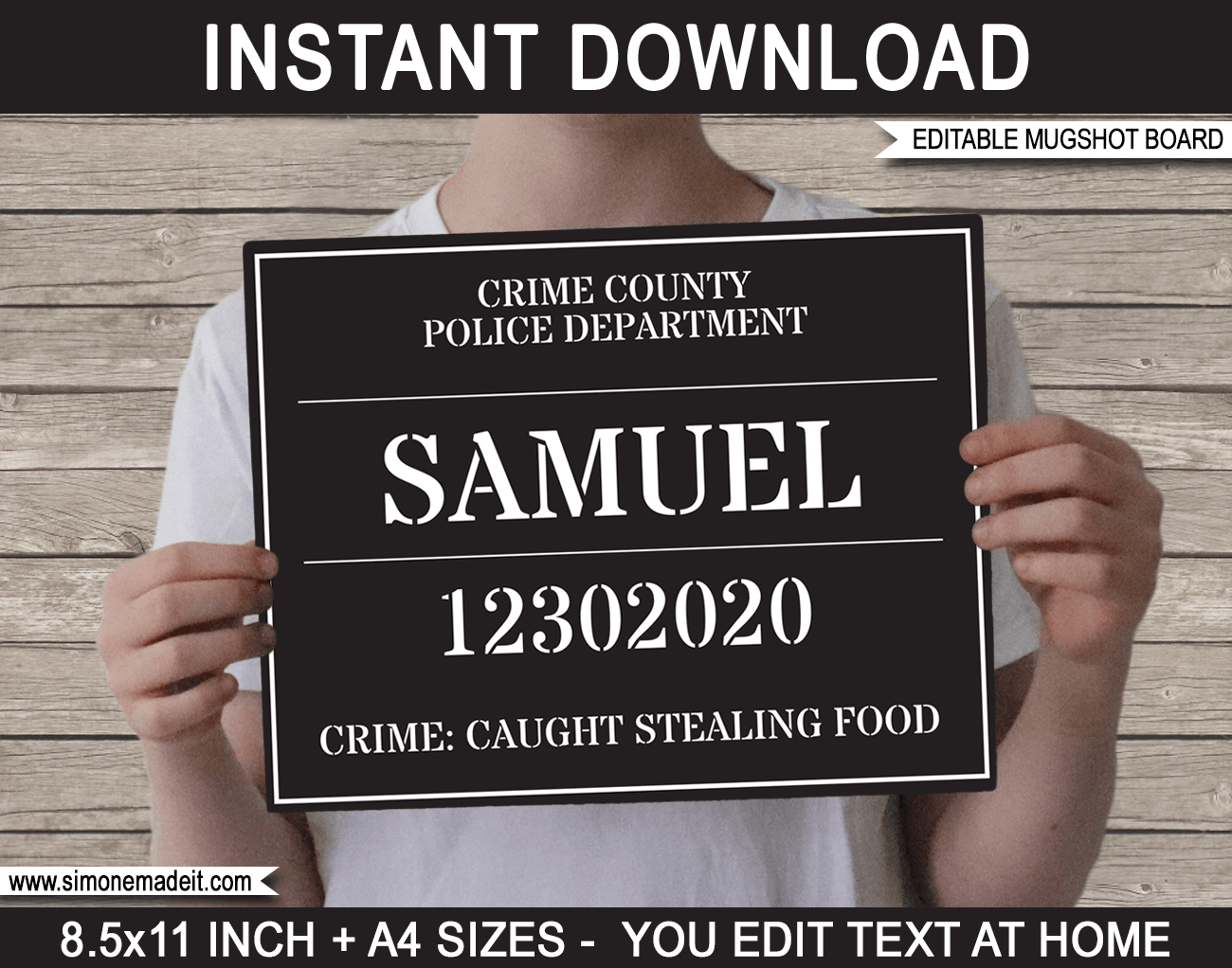 Mugshot Sign Board | Printable Mug Shot Board Photo Booth Prop throughout Free Printable Jail Sign Template