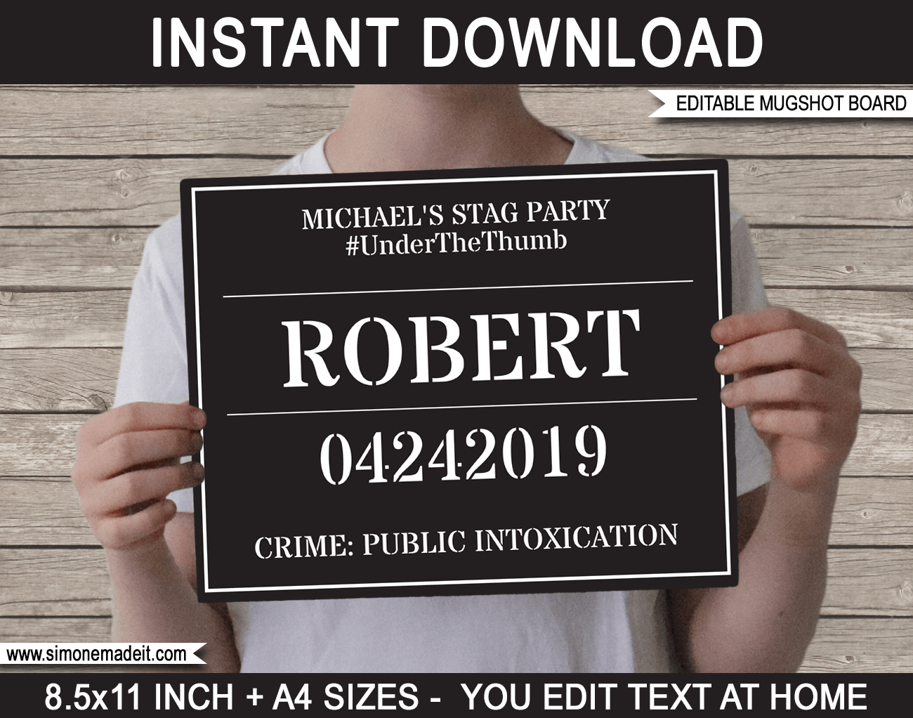 Mugshot Sign Board | Printable Mug Shot Board Photo Booth Prop within Free Printable Jail Sign Template