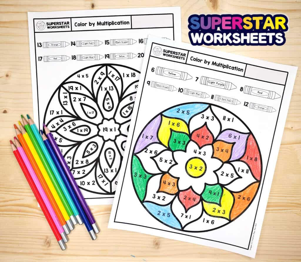 Multiplication Colornumber - Superstar Worksheets regarding Free Printable Multiplication Color By Number