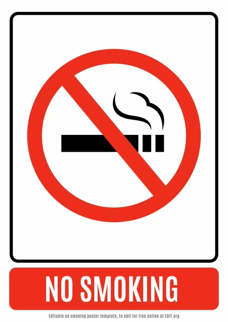 No Smoking Online Custom Poster Templates regarding Free Printable No Smoking Signage