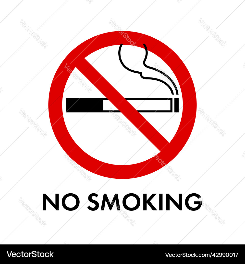 No Smoking Prohibition Sign Printable Royalty Free Vector with Free Printable No Smoking Signs