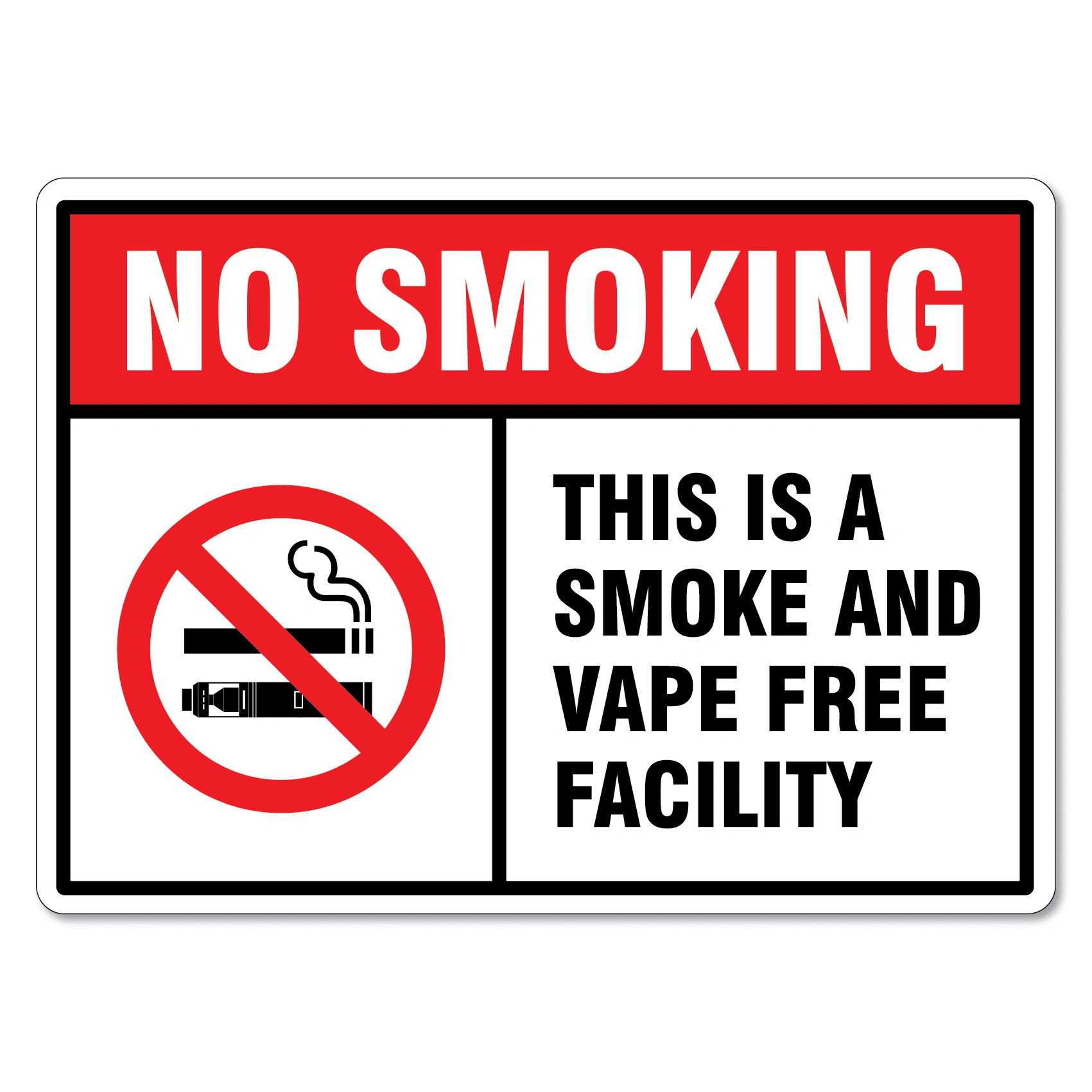 No Smoking Sign - This Is A Smoke And Vape Free Facility - The within Free Printable No Smoking Signage
