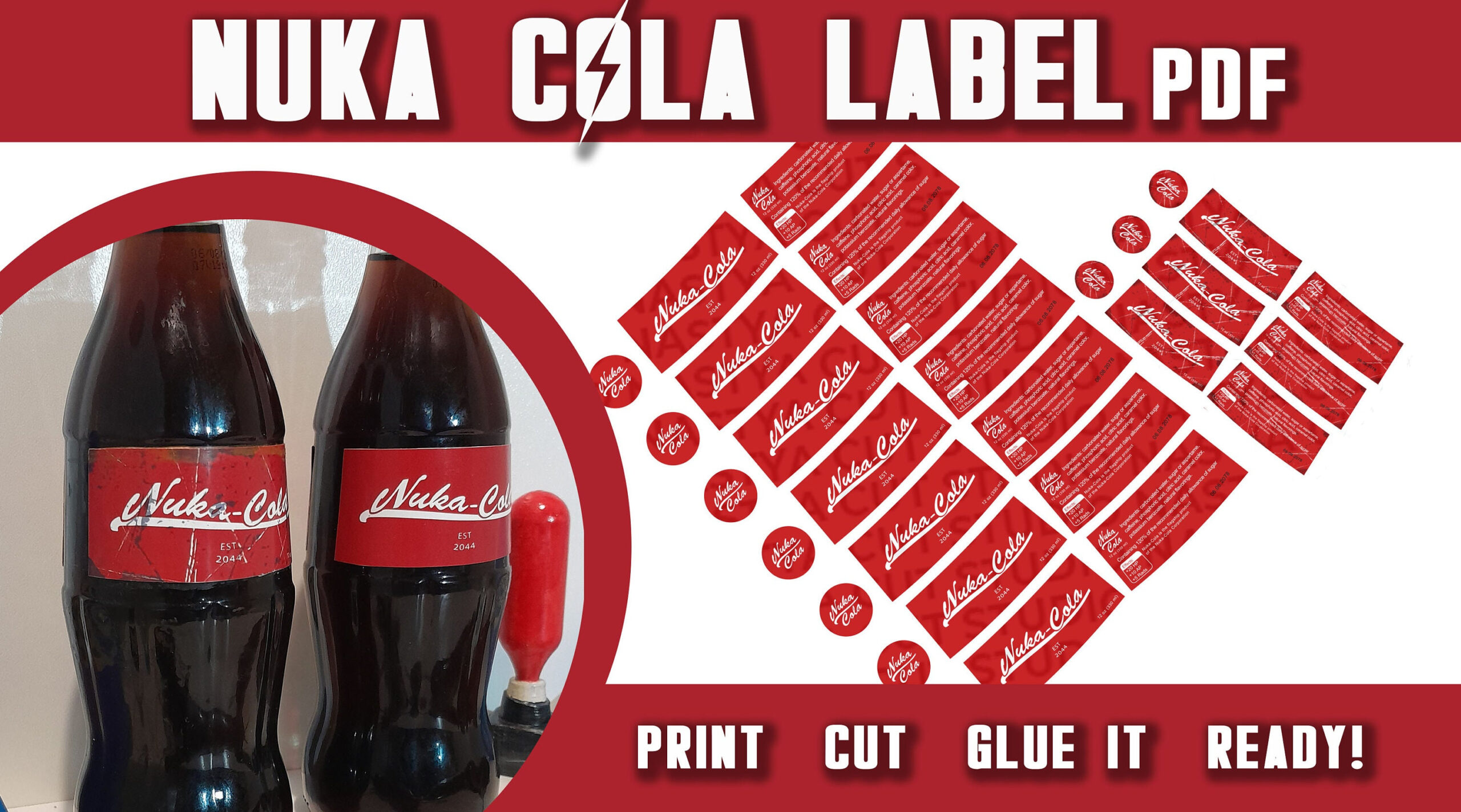 Nuka Cola Label Fallout Inspiriert Für Fans Pdf Label Druckbare throughout Nuka Cola Printable Label