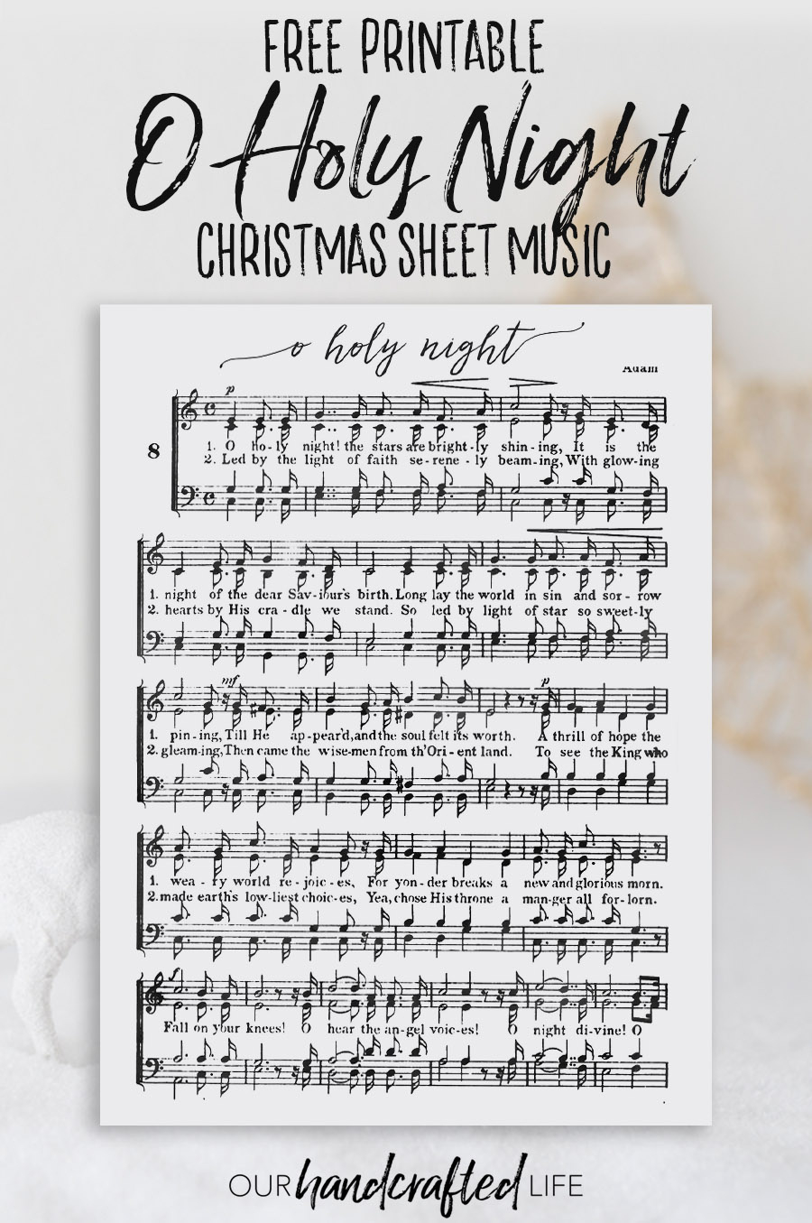 O Holy Night - Free Printable Christmas Sheet Music - Our regarding Free Printable Christmas Sheet Music