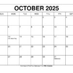 October 2025 Calendar   Printable Templates & More Within Free Printable October Calendar 2025