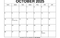 October 2025 Calendar - Printable Templates &amp; More within Free Printable October Calendar 2025