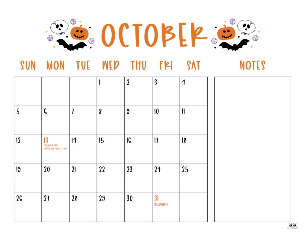 October 2025 Calendars - 107 Free Printables | Printabulls inside Free Printable October Calendar 2025