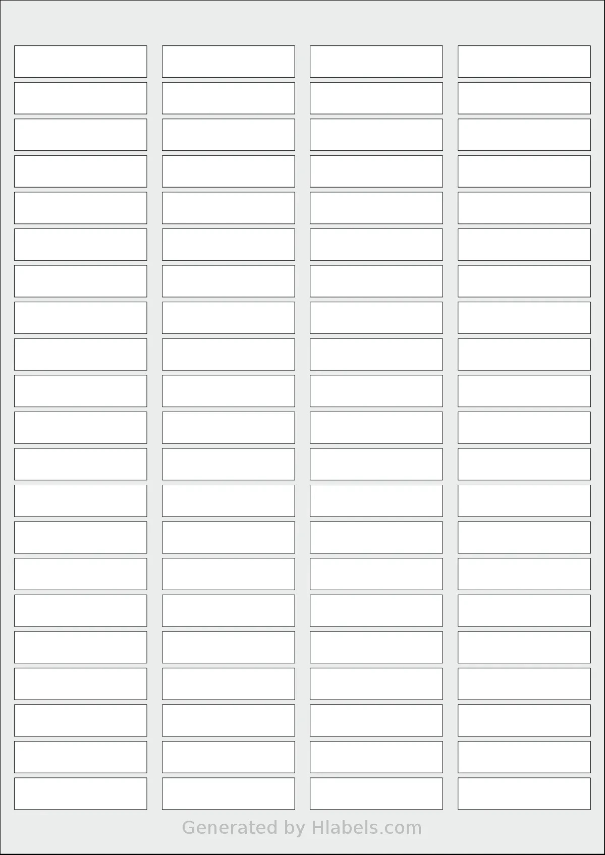 Oddy® St-84 Label Template | Print Online Instantly with Label Templates Free Printable 1 1/3 X 4