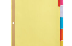 Office Depot Brand Plain Dividers With Tabs And Labels White 8 Tab within Office Depot Printable Label Template 6400087