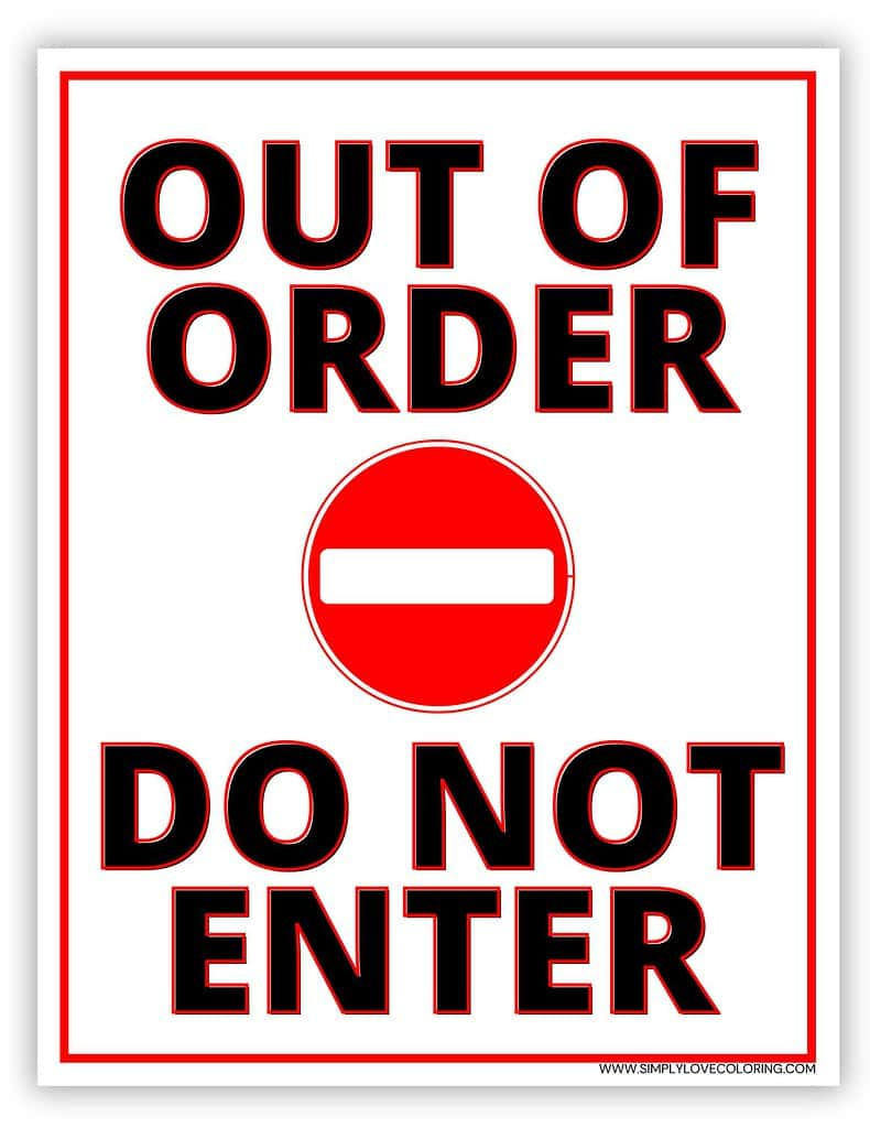 Out Of Order Sign Printable (Free Pdf Downloads) - Simply Love throughout Free Printable Out Of Order Sign