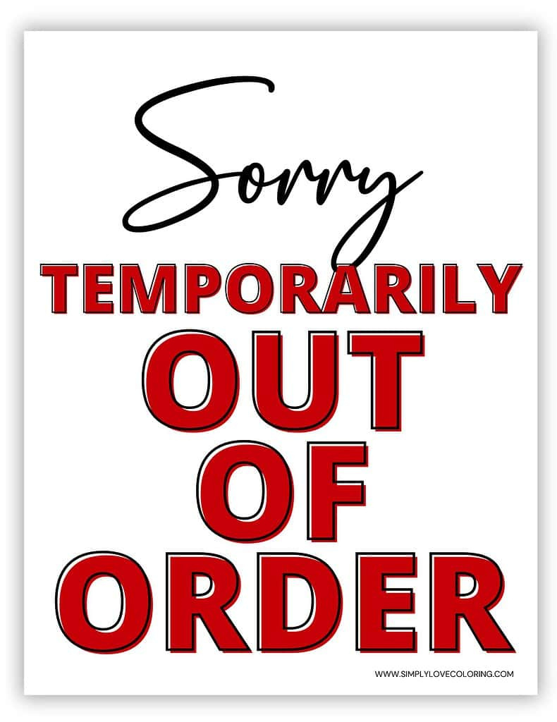 Out Of Order Sign Printable (Free Pdf Downloads) - Simply Love with Free Printable Out of Order Sign