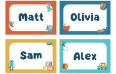Page 4 - Free, Printable, Customizable Name Tag Templates | Canva regarding Personalized Name Labels For School Free Printable