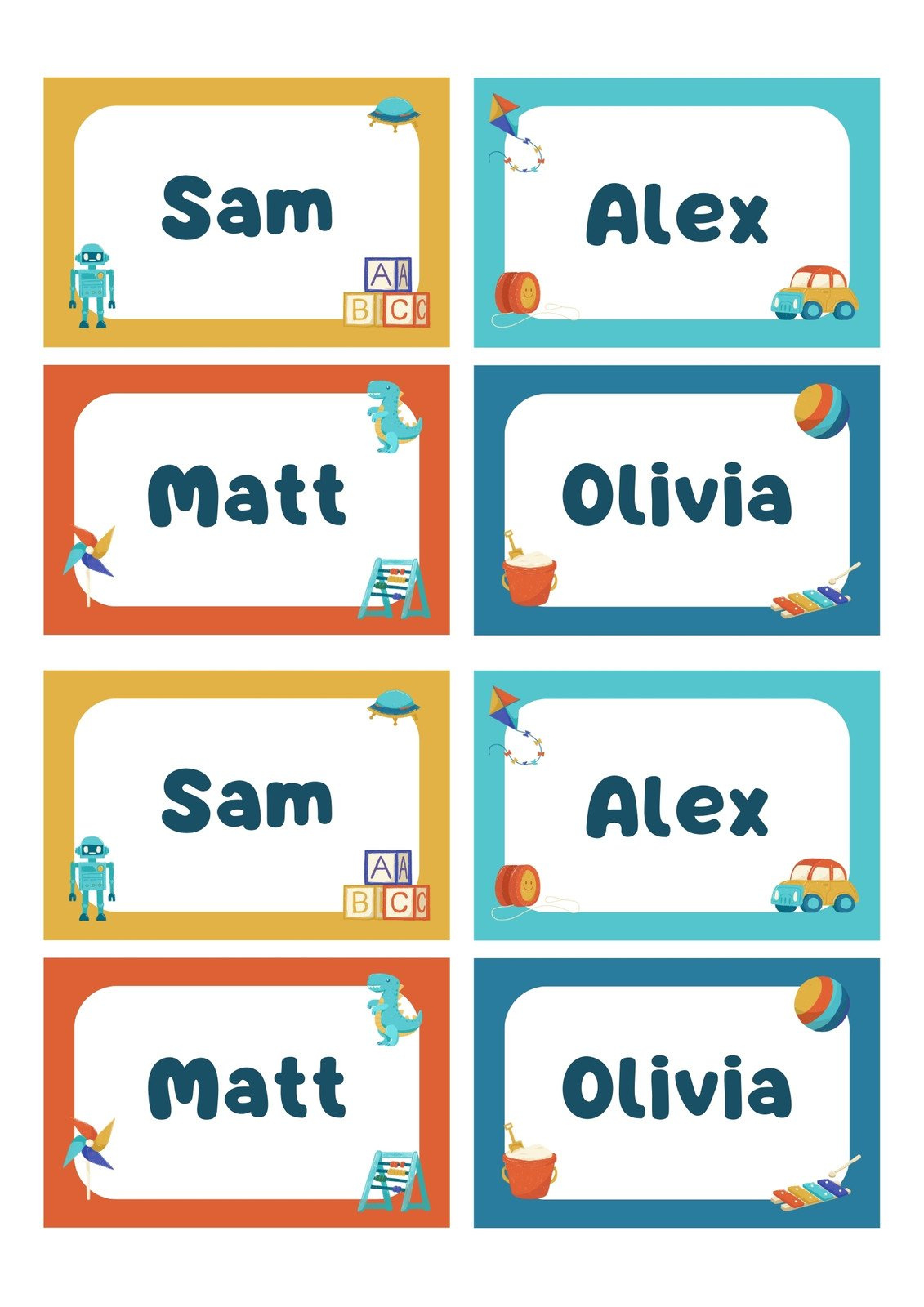 Page 4 - Free, Printable, Customizable Name Tag Templates | Canva within Free Printable Name Labels