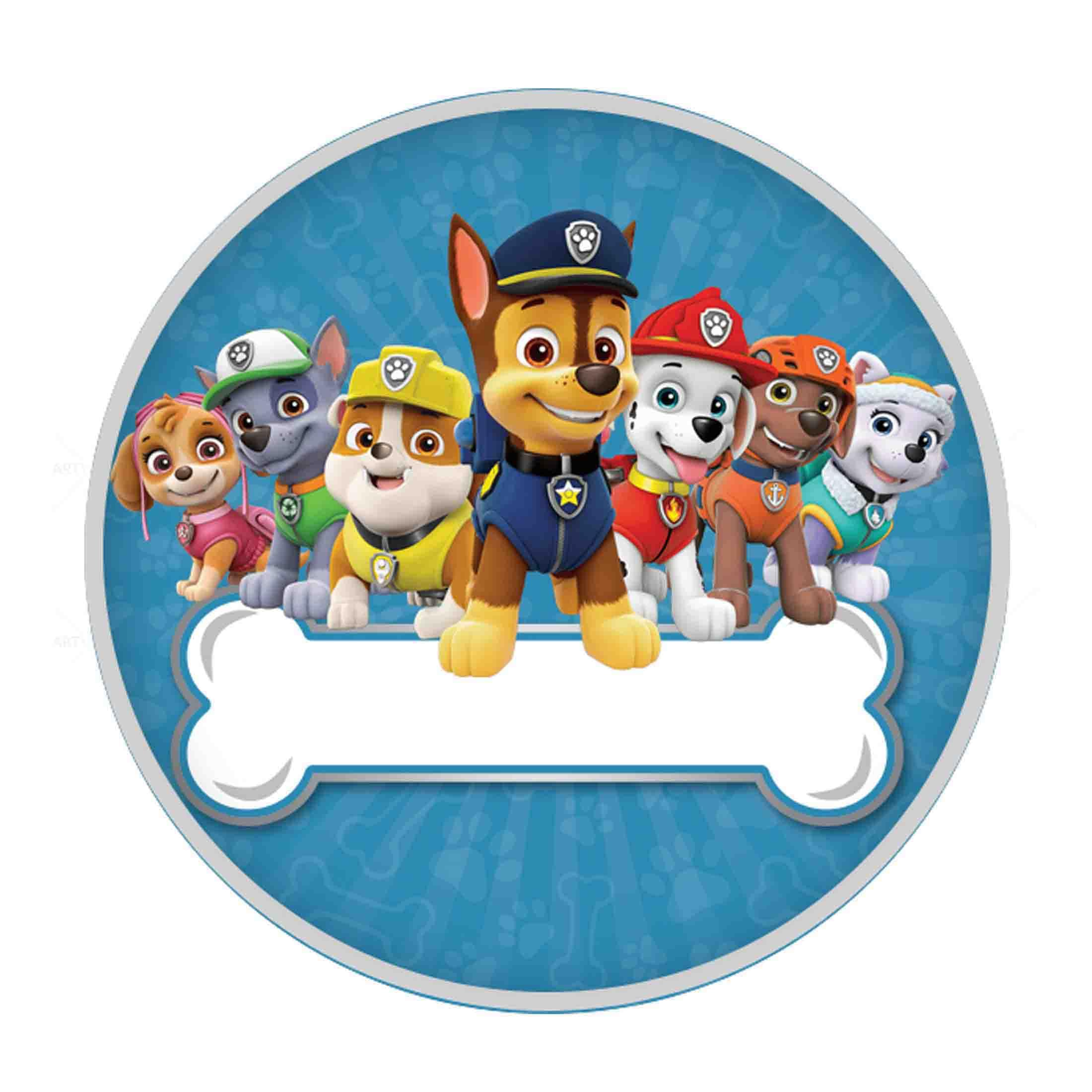 Paw Patrol Round Image with regard to Paw Patrol Label Printable