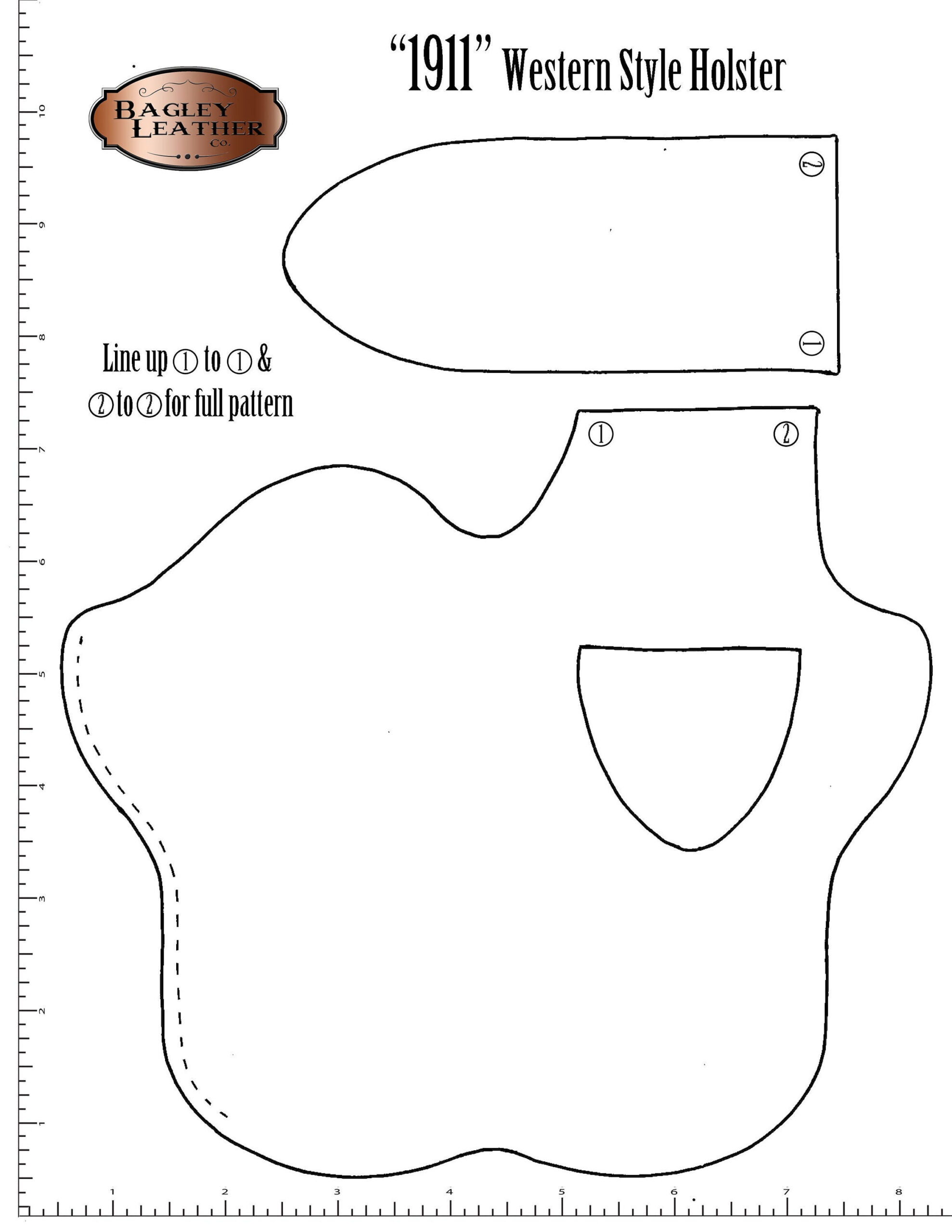 Pdf Pattern For 1911 Western Style Holster - Etsy Uk with Free Printable Leather Holster Patterns