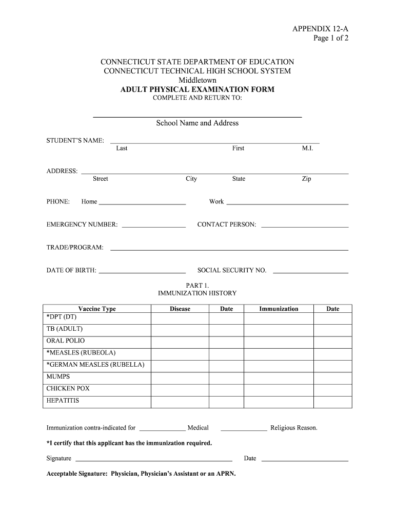 Physical Form - Fill Online, Printable, Fillable, Blank | Pdffiller pertaining to Free Printable Annual Physical Exam Form