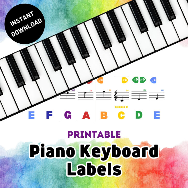 Piano Key Labels Printable