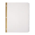 Plain Dividers With Tabs And Labels, White, 5 Tab, Pack Of 25 Sets Throughout Office Depot Printable Label Template 6400087