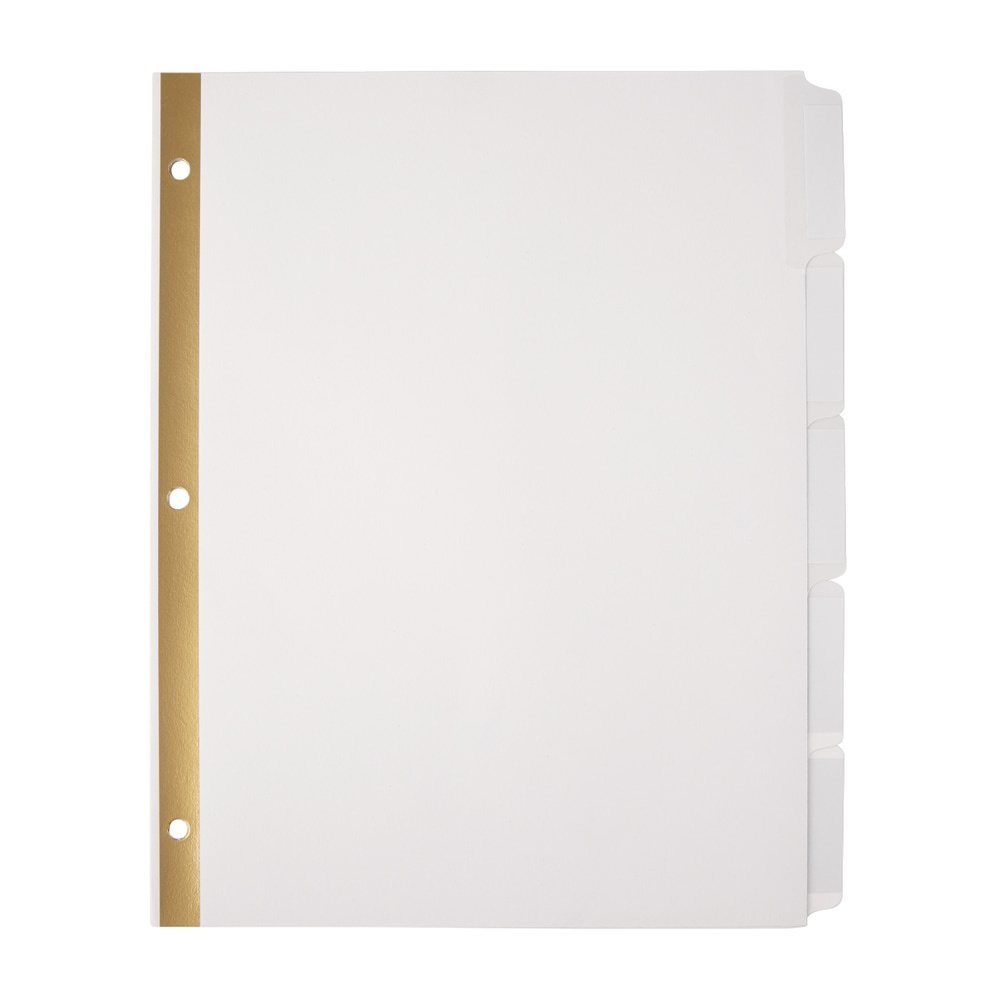 Plain Dividers With Tabs And Labels, White, 5-Tab, Pack Of 25 Sets throughout Office Depot Printable Label Template 6400087