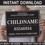 Police Party Mugshot Backdrop & Mugshot Sign Board Intended For Free Printable Jail Sign Template
